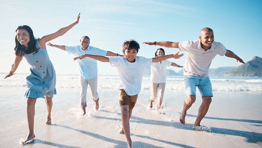 Family on a beach